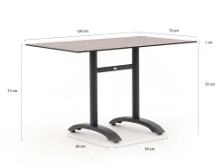 Bellagio Lisio tuintafel 120x70x73cm