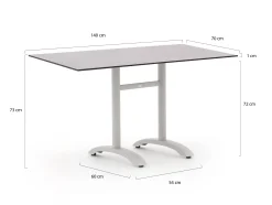 Bellagio Lisio tuintafel 140x80x73cm