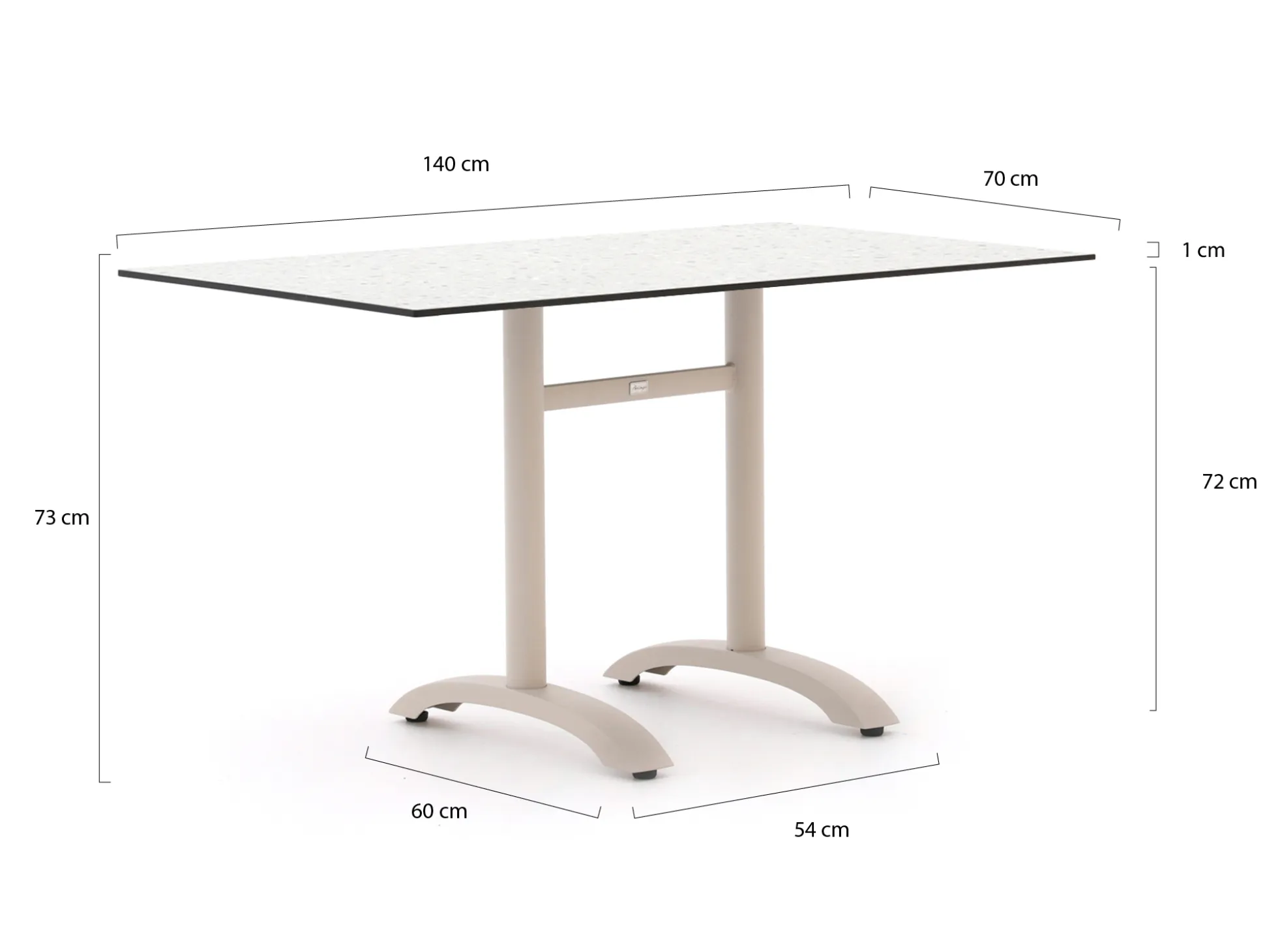 Bellagio Lisio tuintafel 140x80x73cm