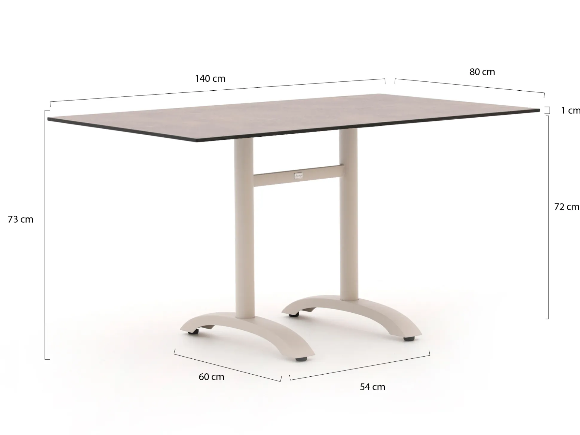 Bellagio Lisio tuintafel 140x80x73cm