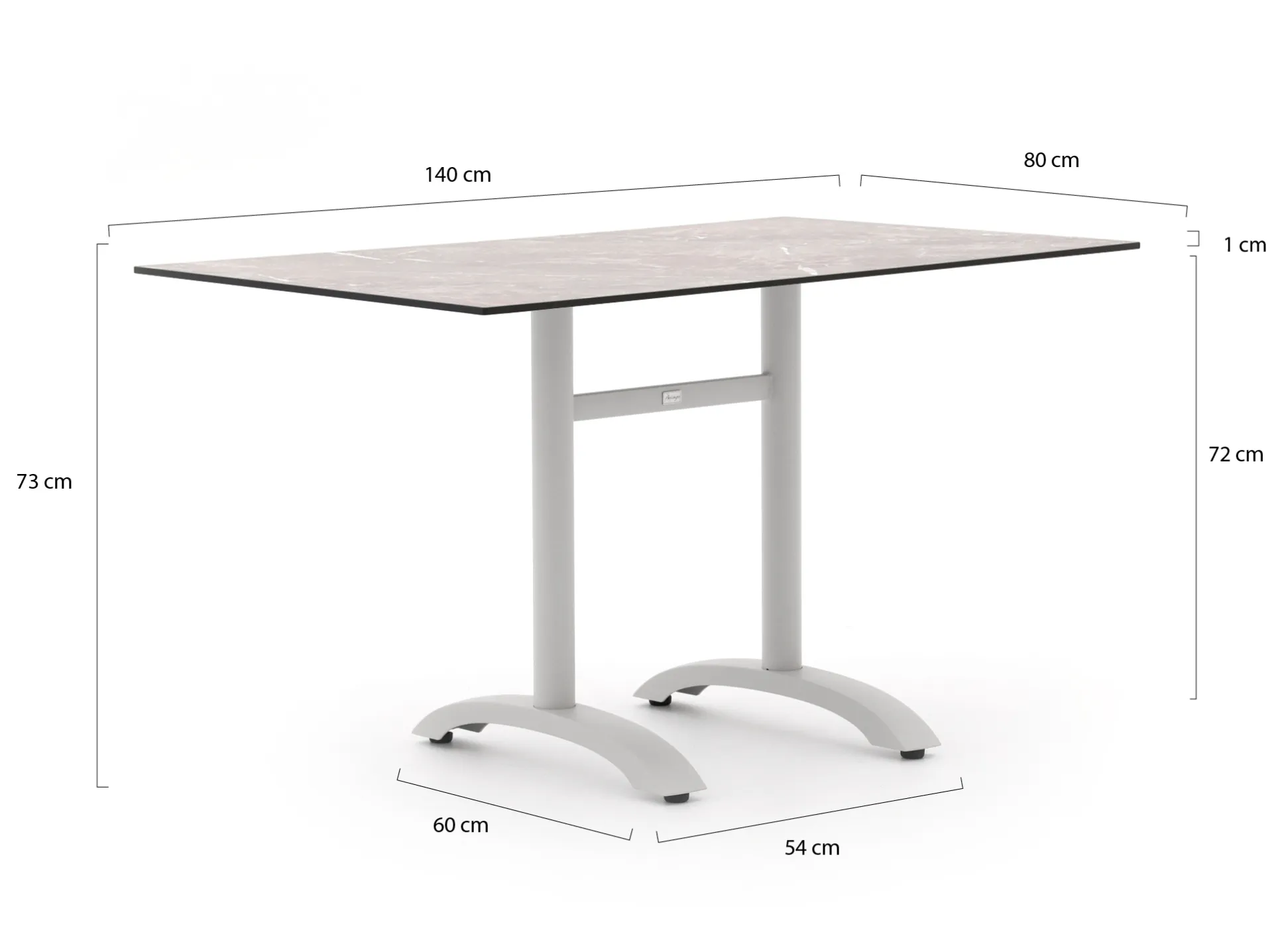 Bellagio Lisio tuintafel 140x80x73cm