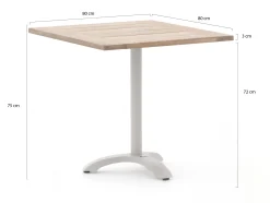 Bellagio Lisio tuintafel 80x80x75cm