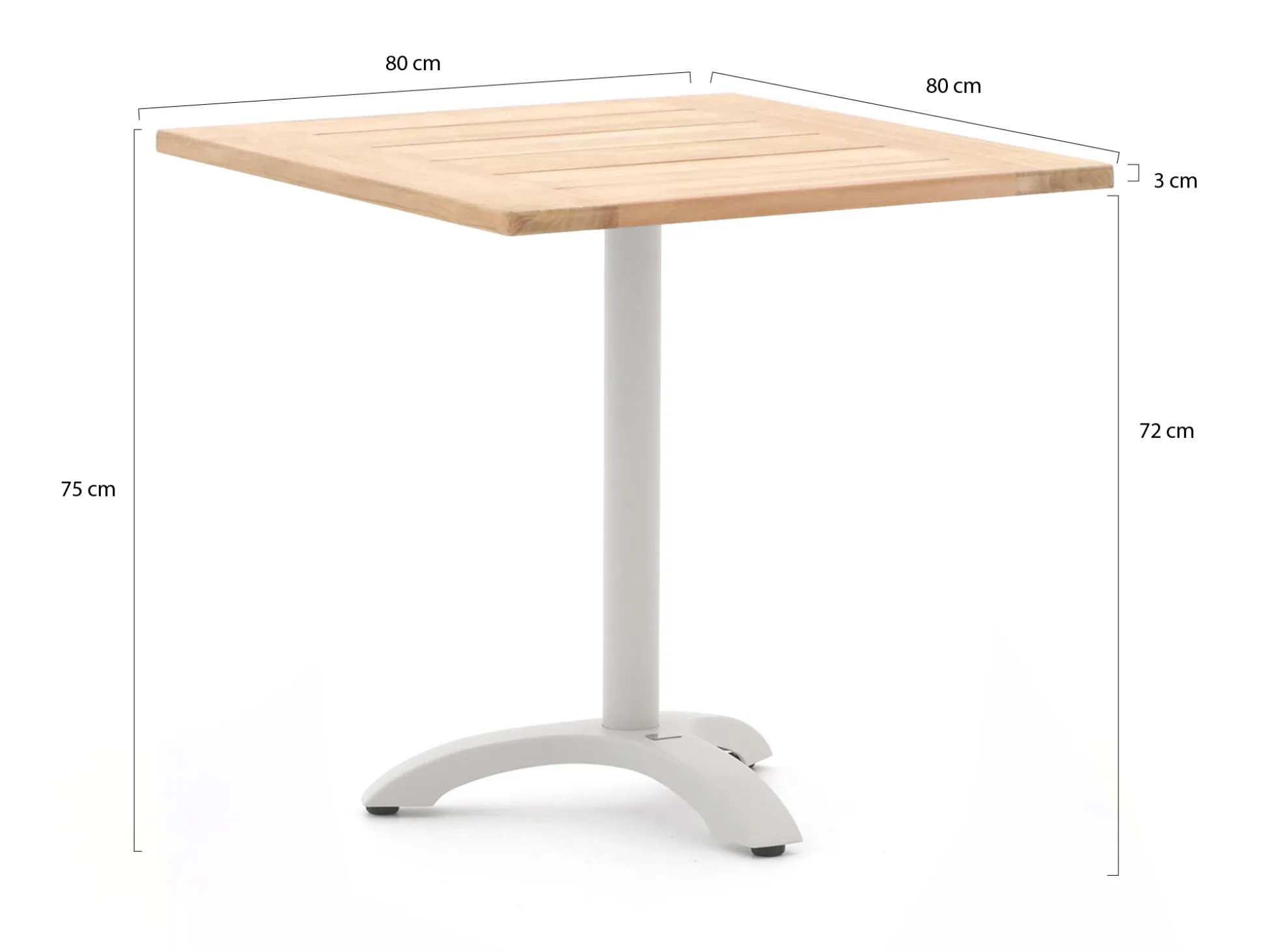 Bellagio Lisio tuintafel 80x80x75cm