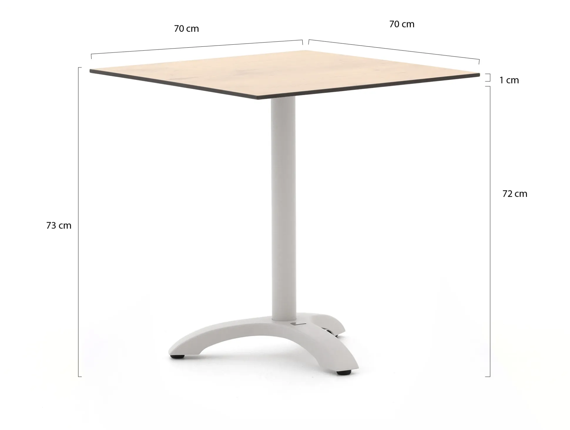 Bellagio Lisio tuintafel 70x70x73cm