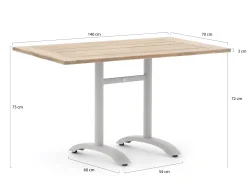 Bellagio Lisio tuintafel 140x80x75cm