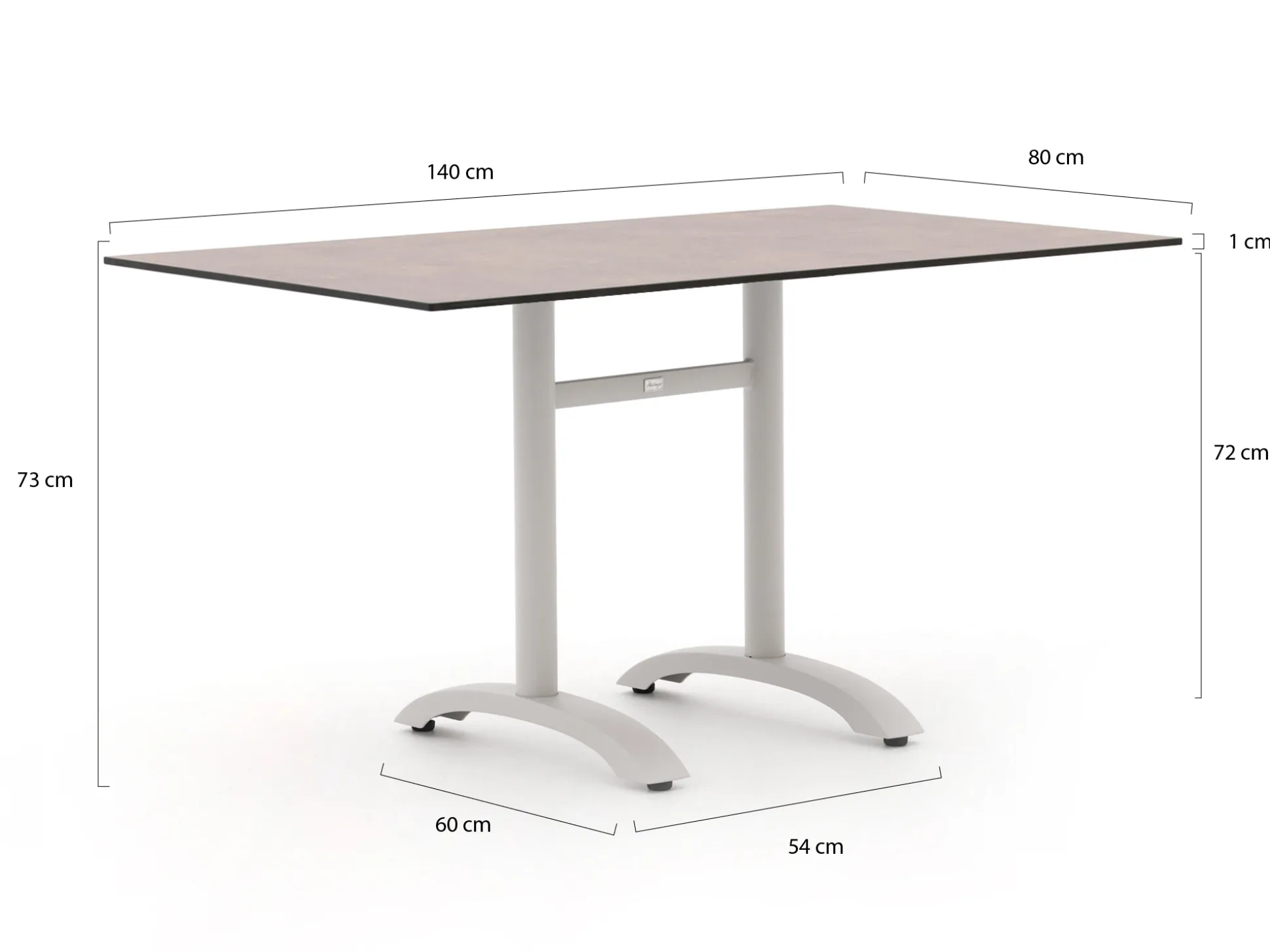 Bellagio Lisio tuintafel 140x80x73cm