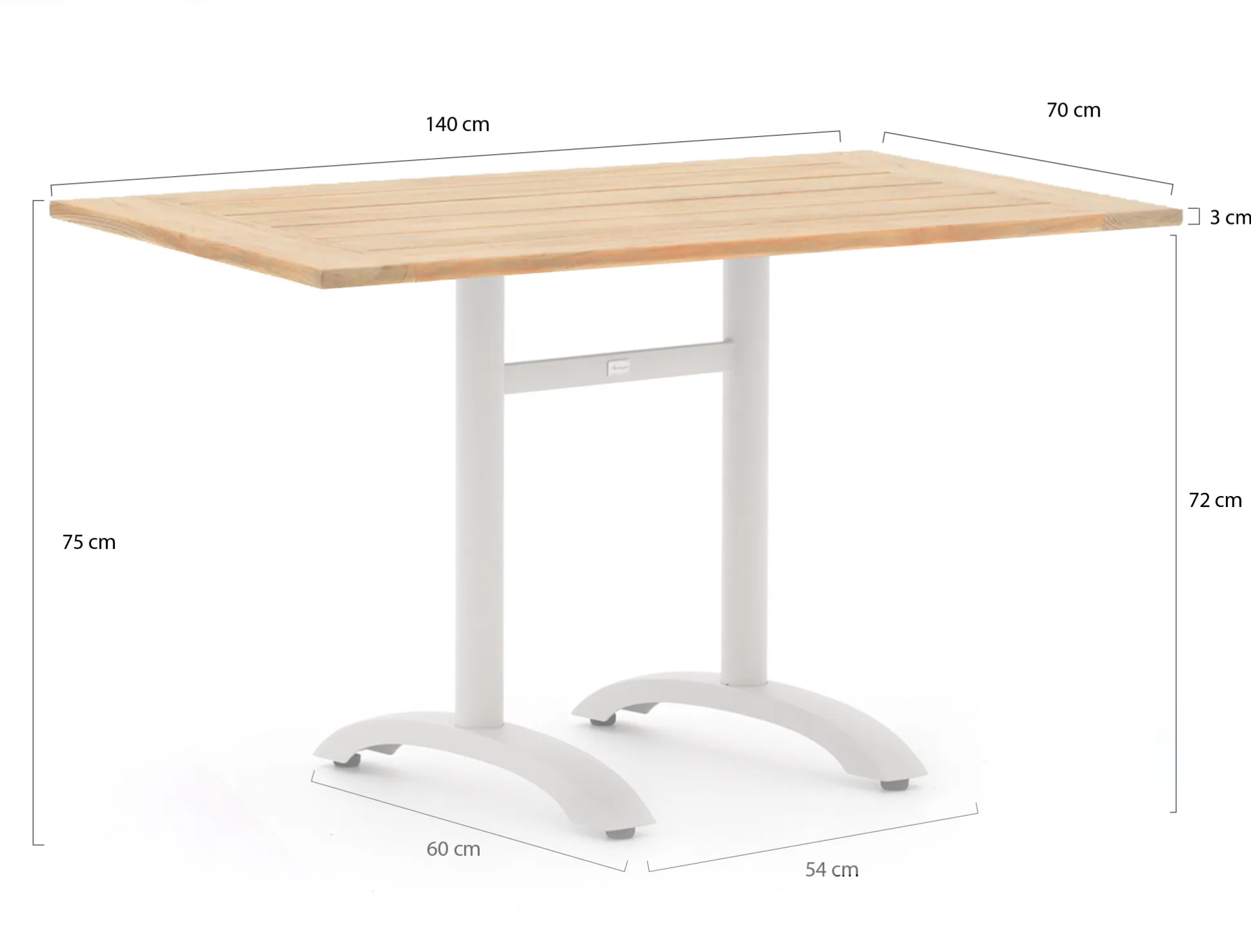 Bellagio Lisio tuintafel 140x80x75cm