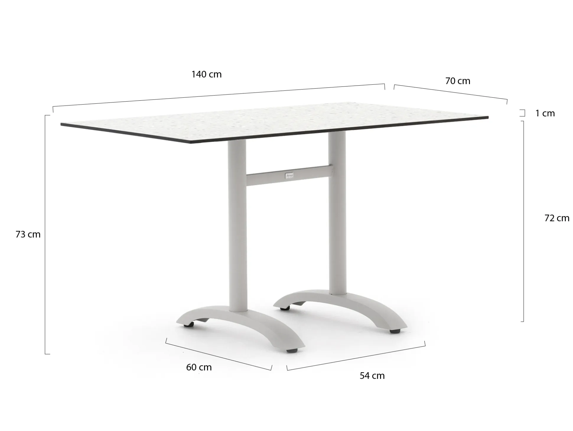 Bellagio Lisio tuintafel 140x80x73cm