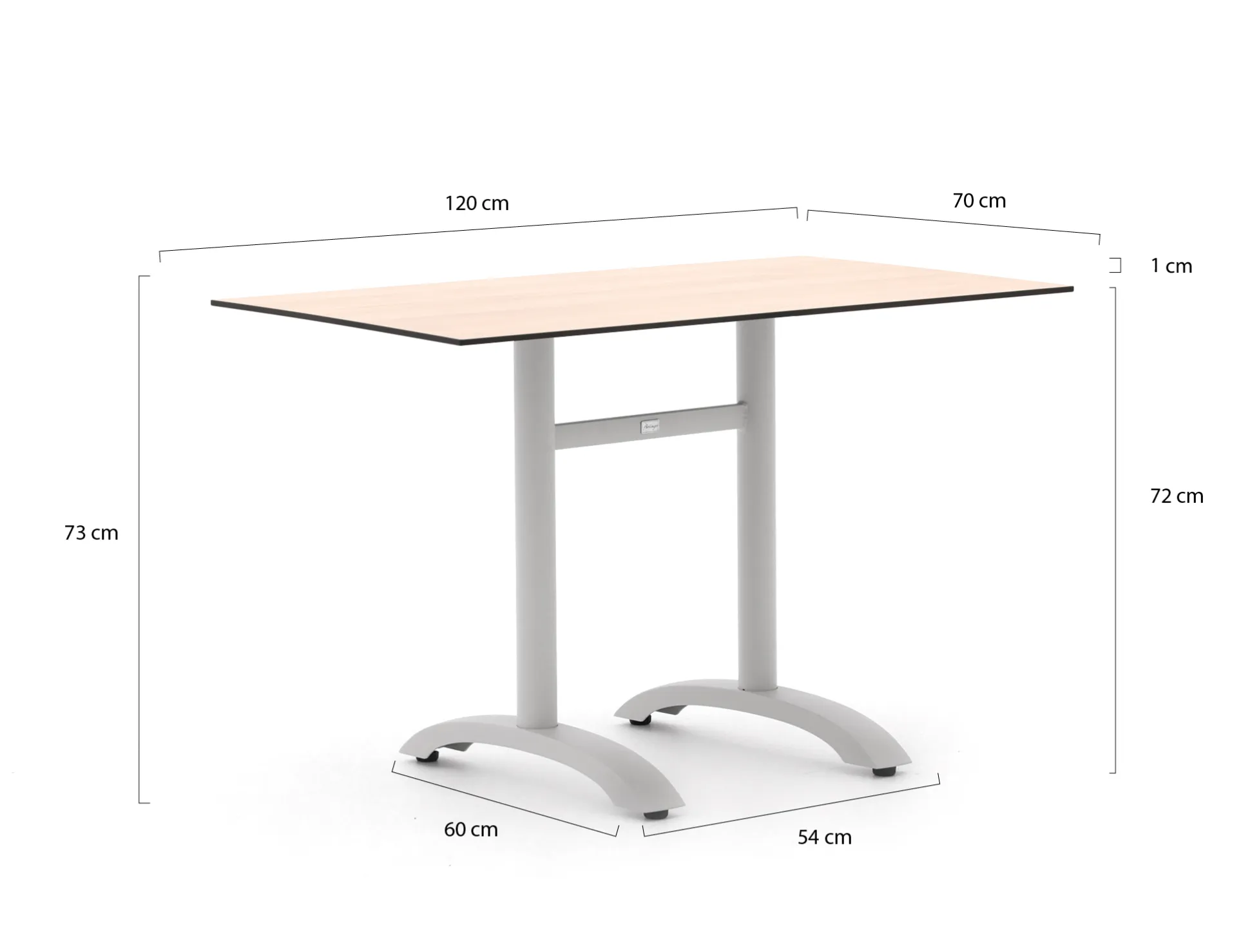 Bellagio Lisio tuintafel 120x70x73cm