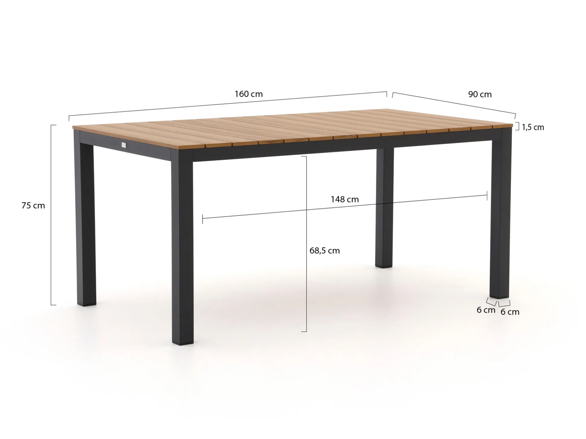 Bellagio Lugo/Fidenza 160cm dining tuinset 5-delig