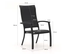 Bellagio Lugo/Lodola ø 150cm dining tuinset 6-delig stapelbaar