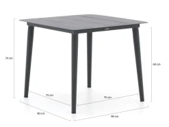 Bellagio Lugo/Sora 90cm dining tuinset 3-delig