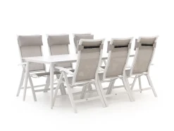 Bellagio Lugo/Sora 220cm dining tuinset 7-delig verstelbaar
