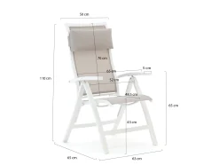 Bellagio Lugo/Sora 220cm dining tuinset 7-delig verstelbaar