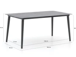 Bellagio Lugo/Sora 160cm dining tuinset 5-delig