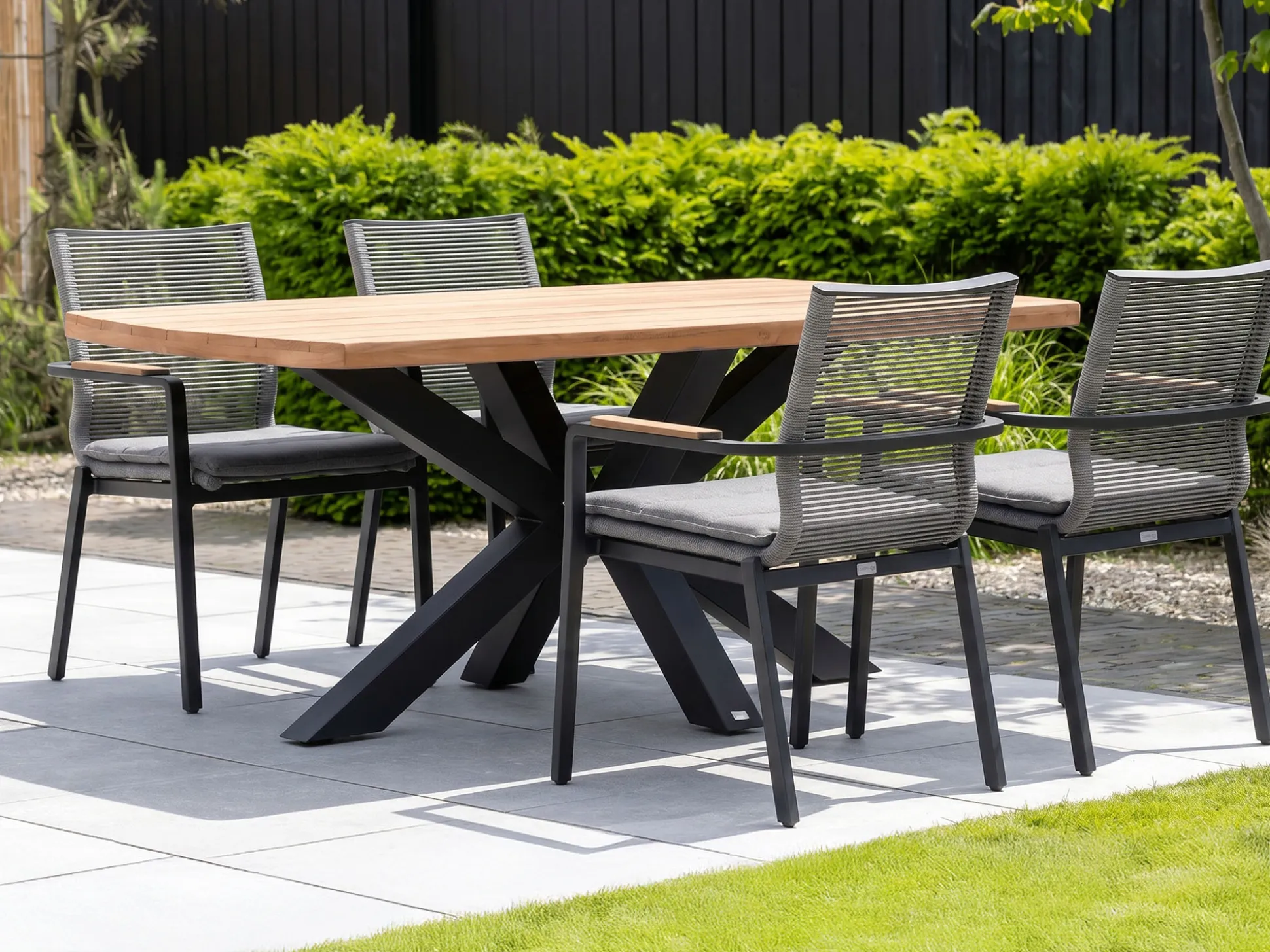 Bellagio Marudo/Induno Deens Ovaal 180cm dining tuinset 5-delig stapelbaar