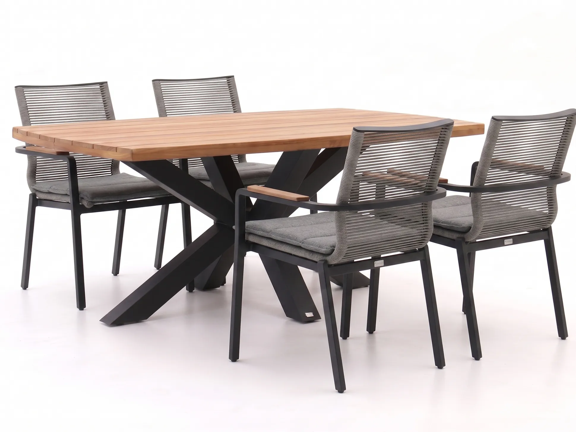 Bellagio Marudo/Induno Deens Ovaal 180cm dining tuinset 5-delig stapelbaar