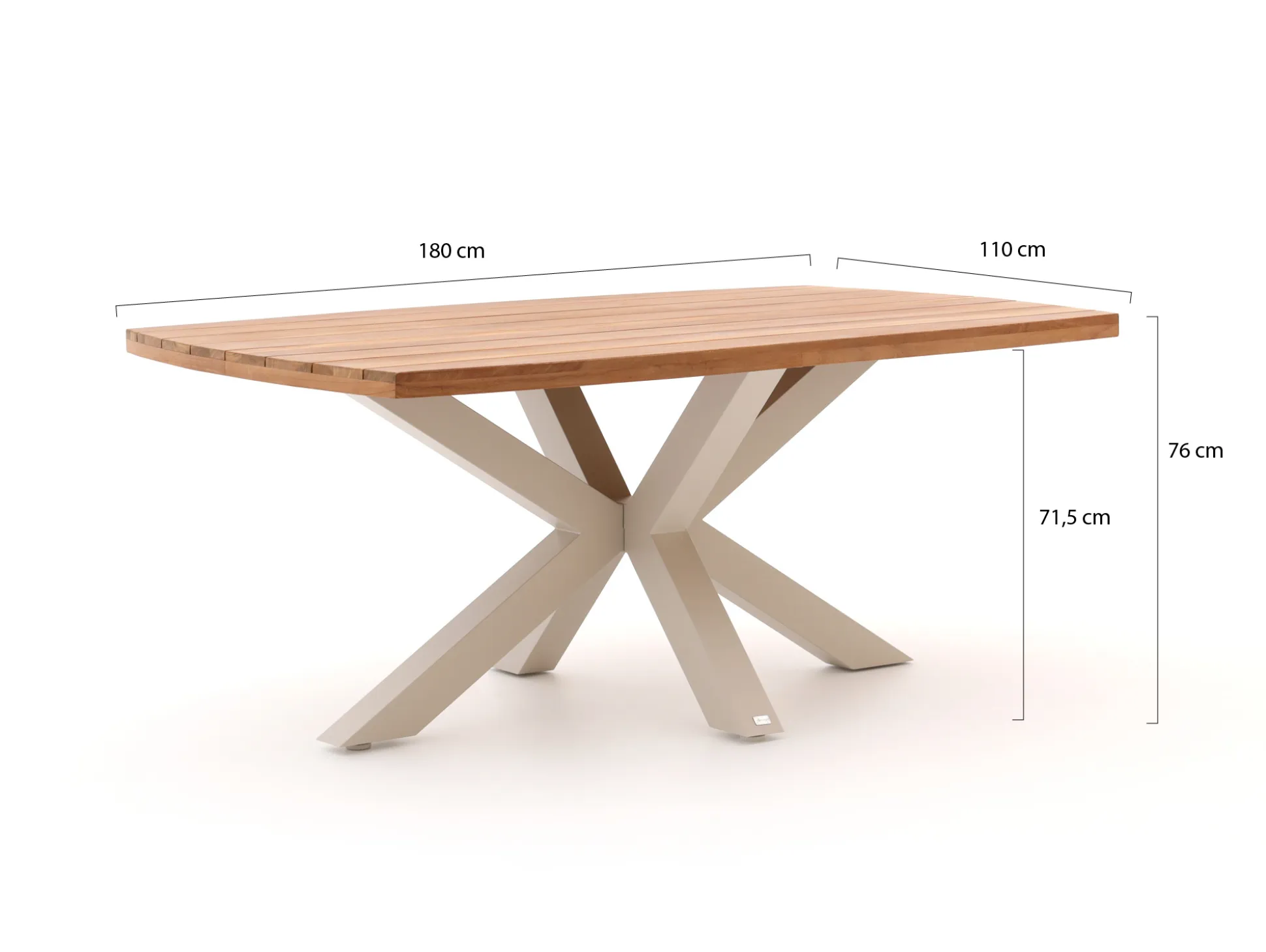 Bellagio Marudo/Induno Deens Ovaal 180cm dining tuinset 5-delig stapelbaar