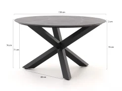 Bellagio Marudo/Lodola ø 130cm dining tuinset 5-delig stapelbaar