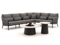 Bellagio Mineo/Cosidune hoek loungeset met vuurtafels 6-delig