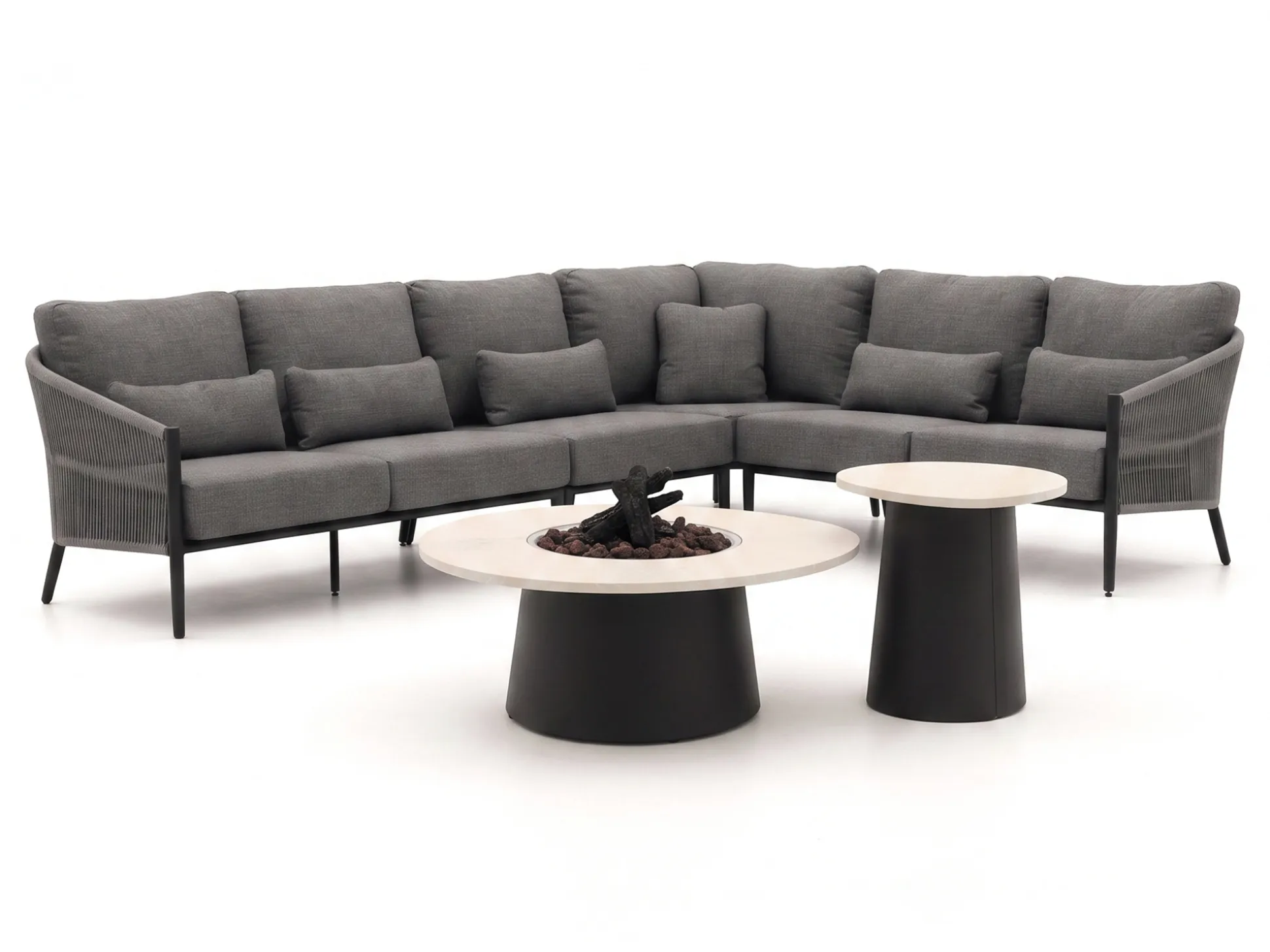 Bellagio Mineo/Cosidune hoek loungeset met vuurtafels 6-delig