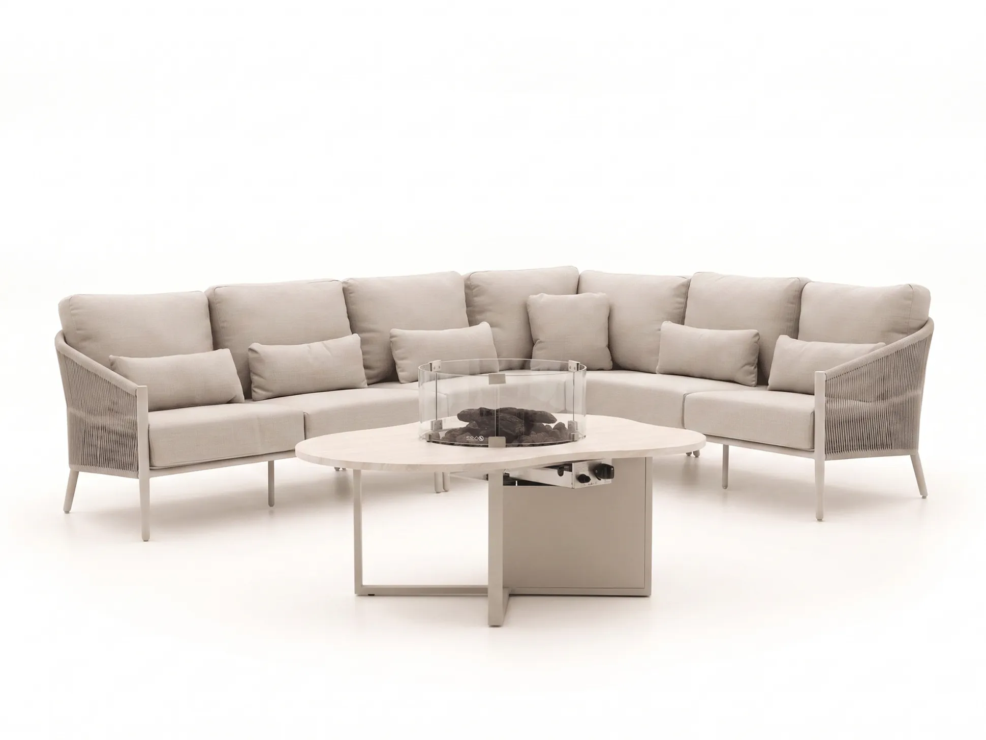 Bellagio Mineo/Cosiloft Novi hoek loungeset met vuurtafel 5-delig