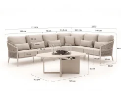 Bellagio Mineo/Cosiloft Novi hoek loungeset met vuurtafel 5-delig