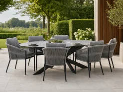 Bellagio Mineo/Furato ellips 240cm dining tuinset 7-delig