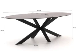 Bellagio Mineo/Furato ellips 240cm dining tuinset 7-delig
