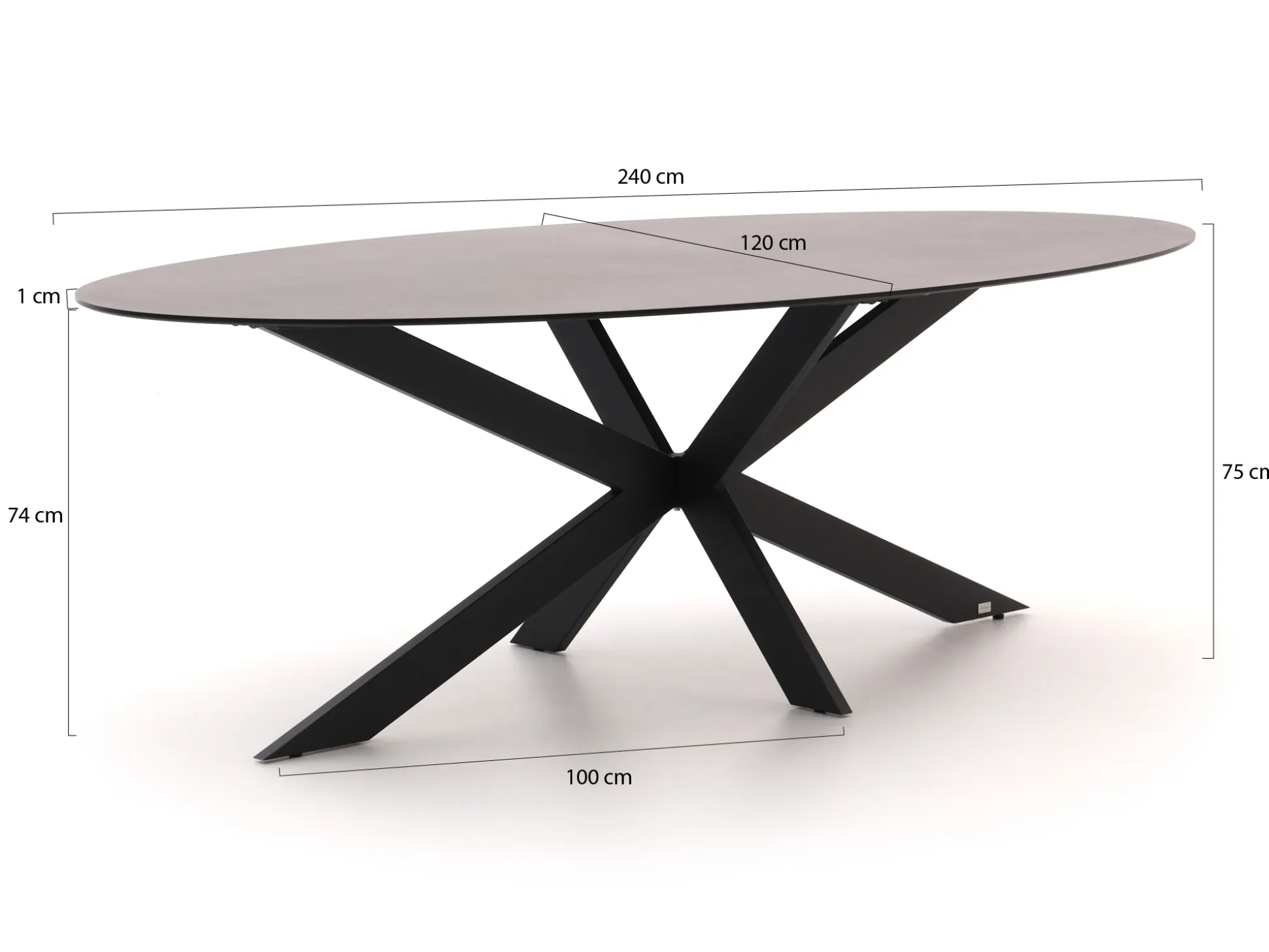 Bellagio Mineo/Furato ellips 240cm dining tuinset 7-delig