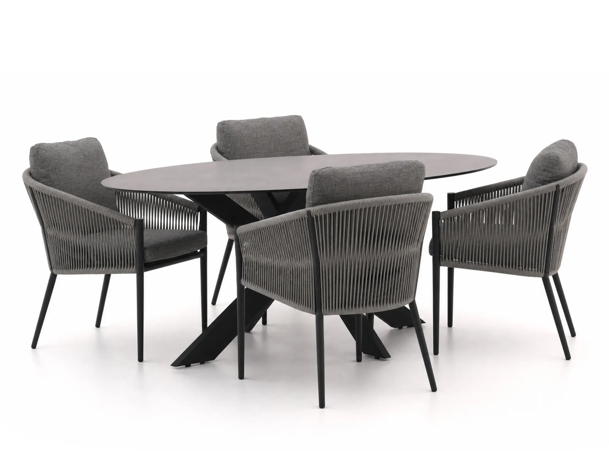 Bellagio Mineo/Furato ellips 200cm dining tuinset 5-delig