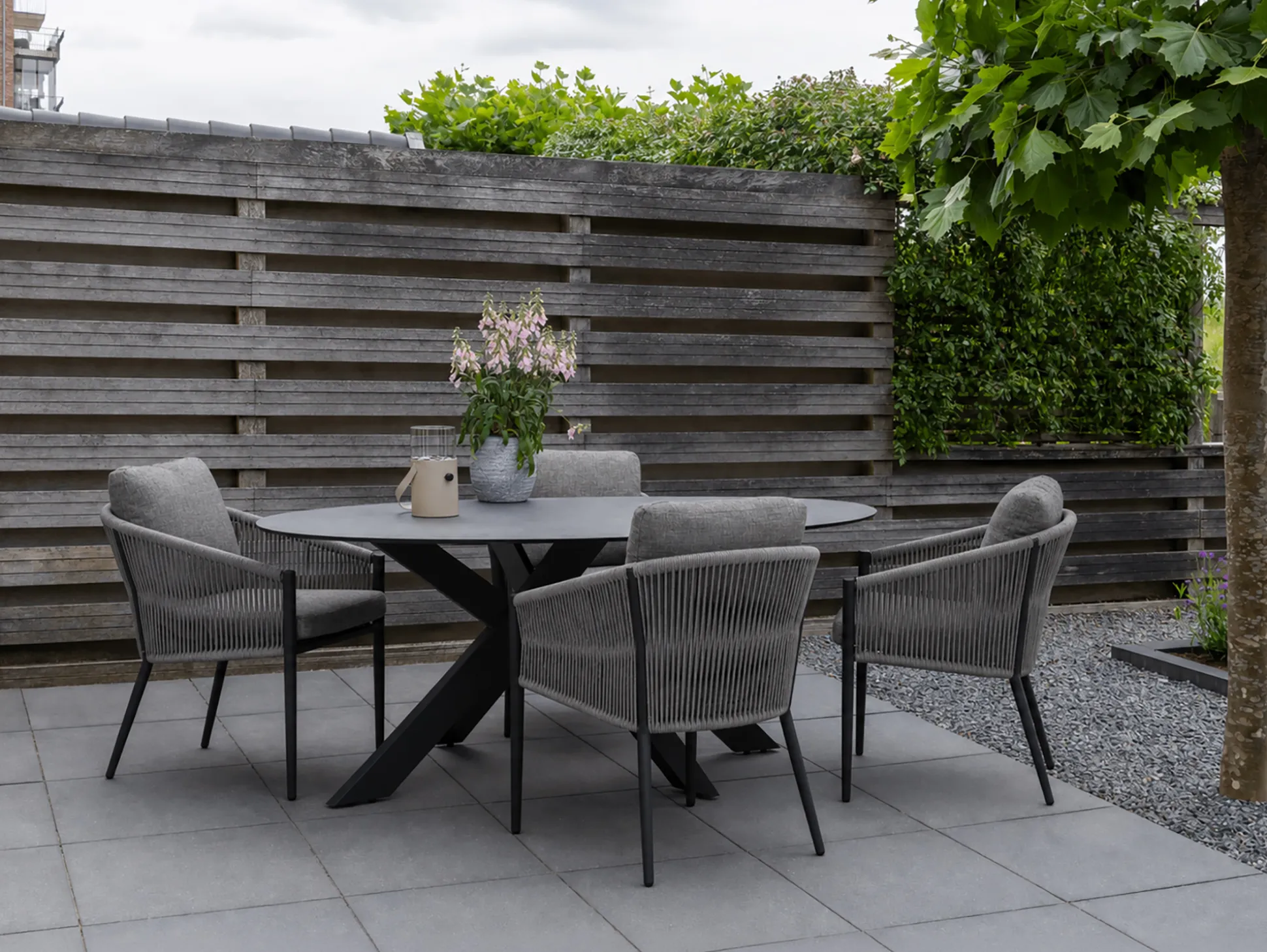 Bellagio Mineo/Furato ellips 200cm dining tuinset 5-delig