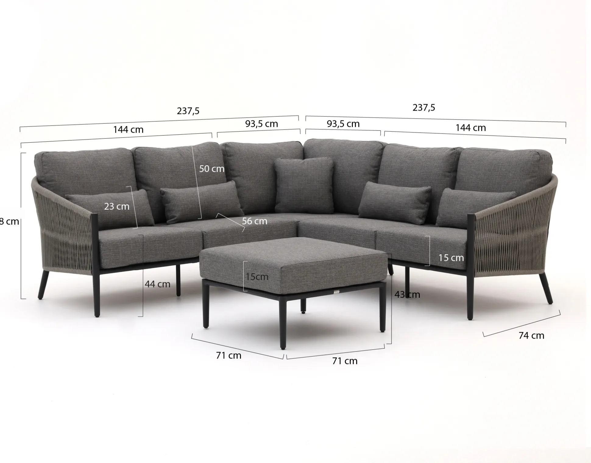 Bellagio Mineo hoek loungeset 4-delig