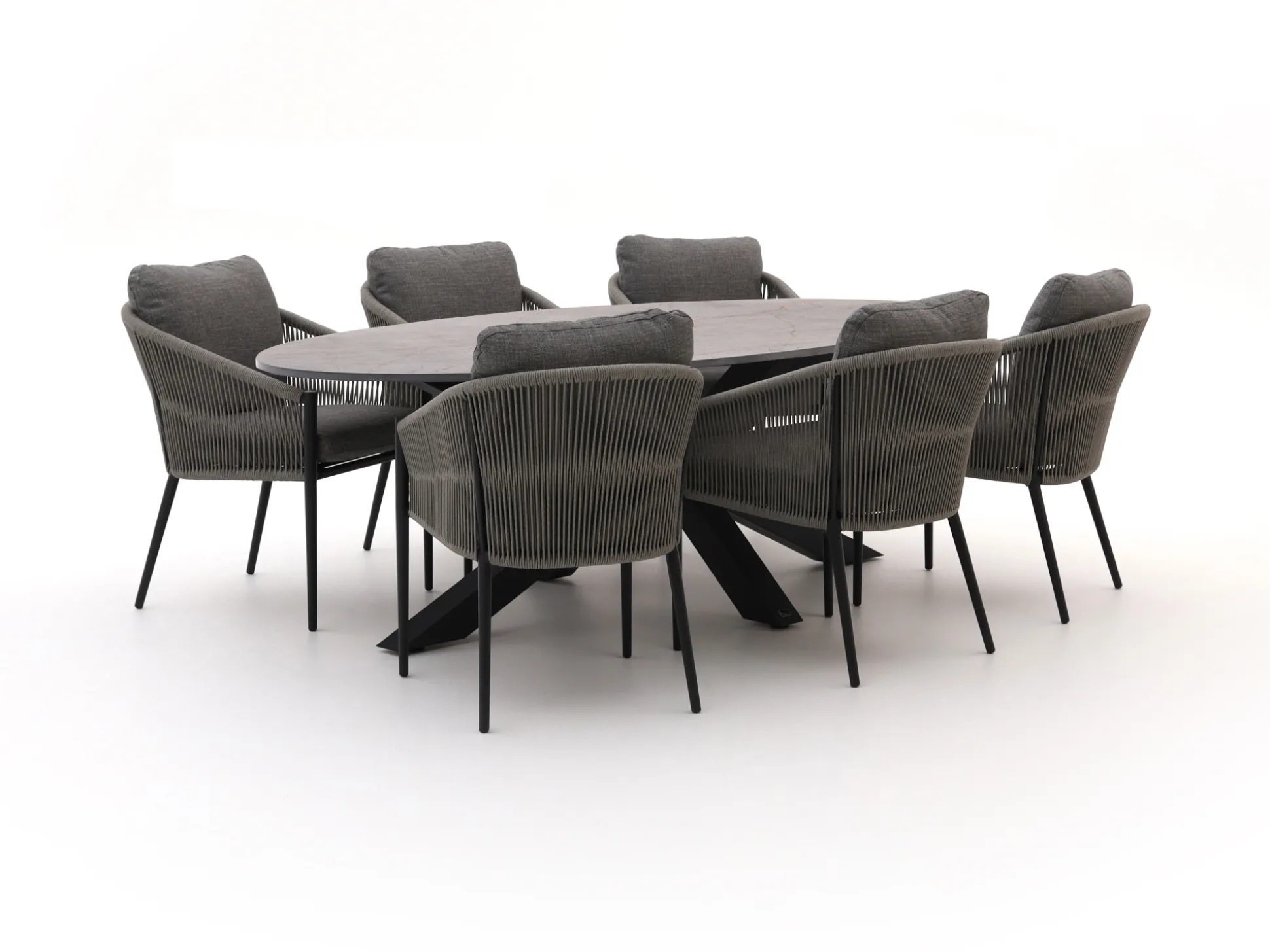Bellagio Mineo/Induno Ellips 240cm dining tuinset 7-delig