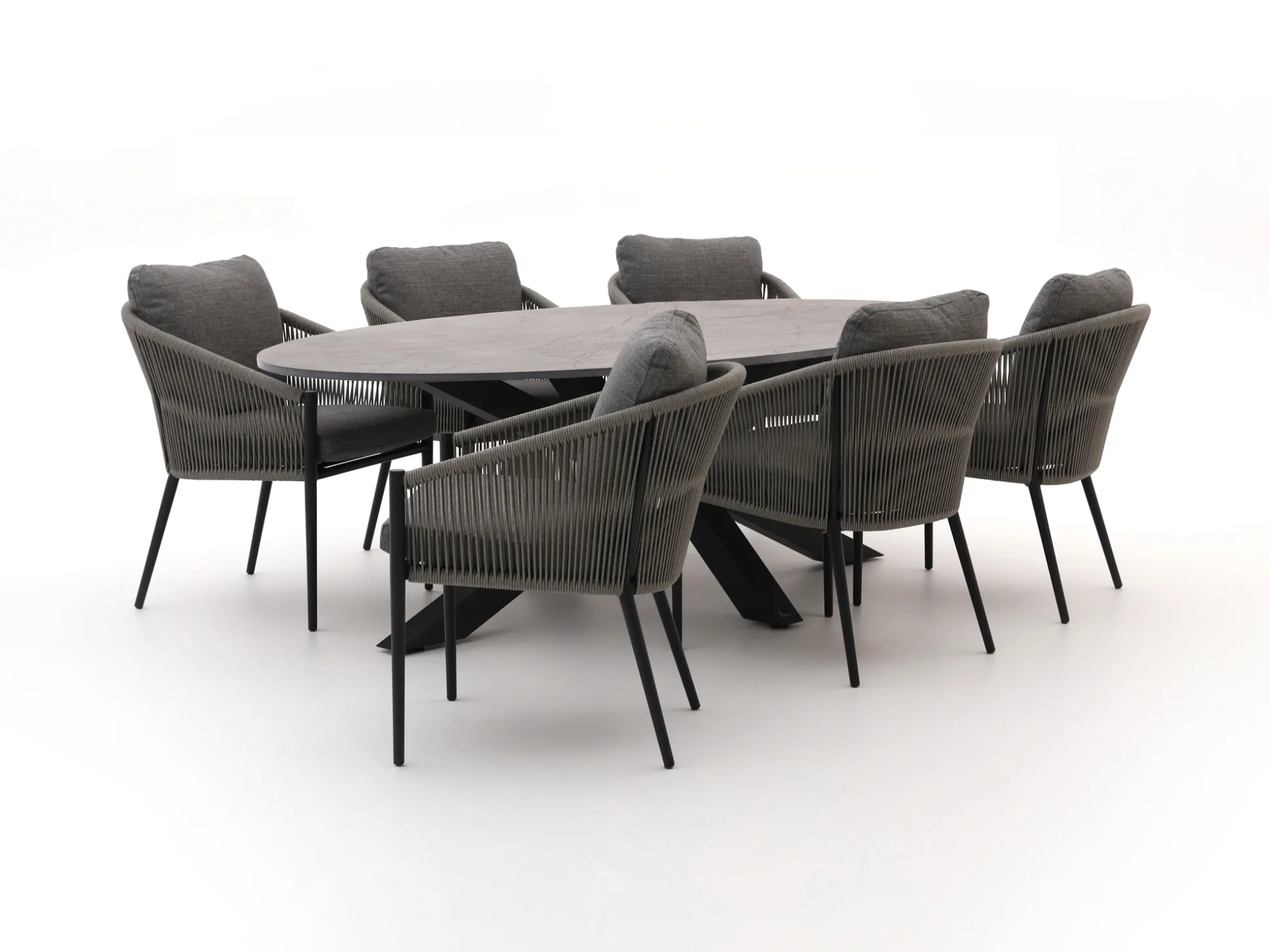 Bellagio Mineo/Induno Ellips 240cm dining tuinset 7-delig