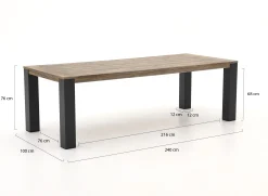 Bellagio Mineo/ROUGH-X 240cm dining tuinset 7-delig