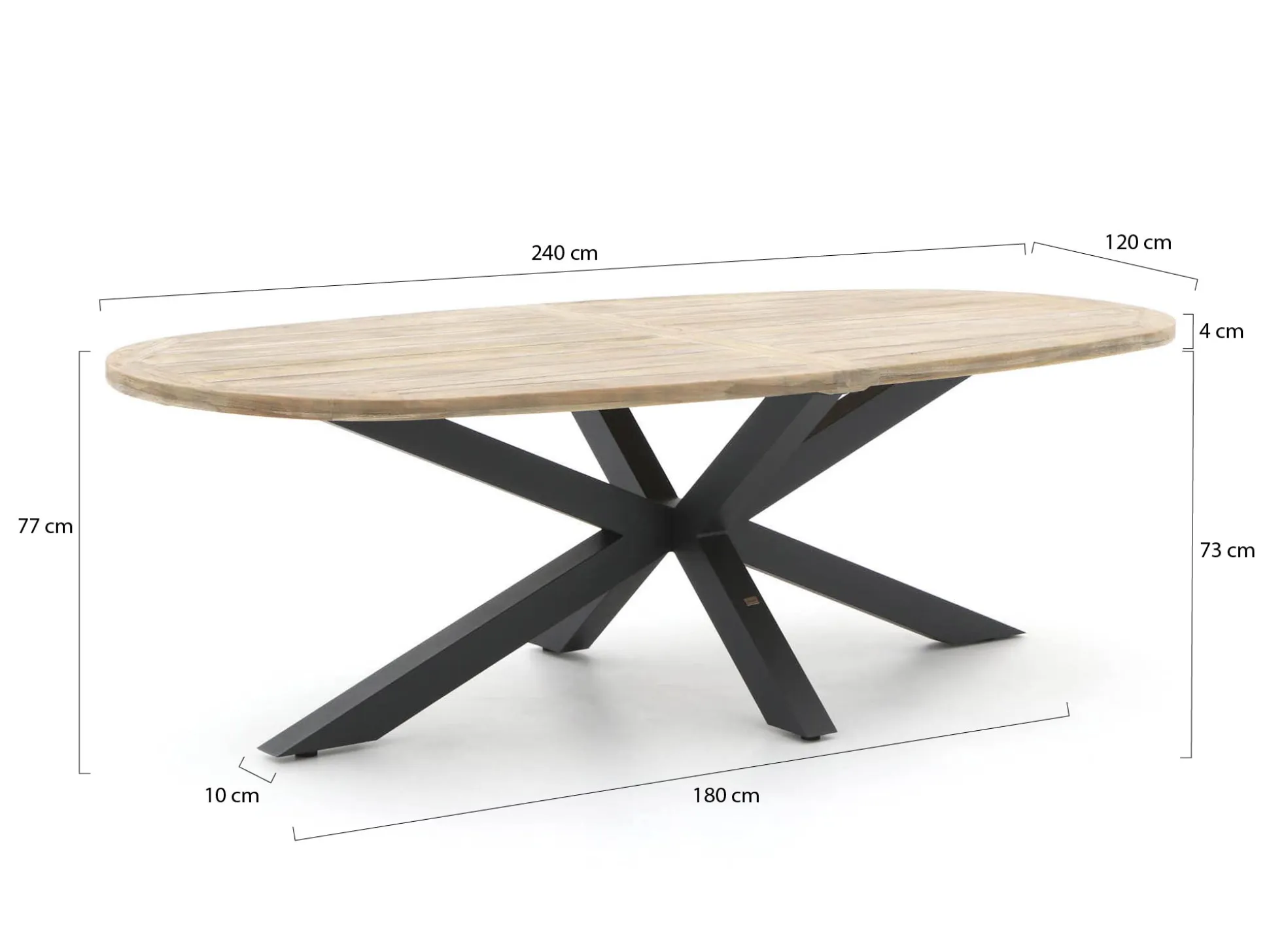 Bellagio Mineo/ROUGH-Y Ellips 240cm dining tuinset 7-delig
