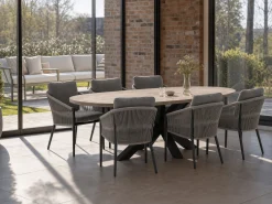 Bellagio Mineo/ROUGH-Y Ellips 240cm dining tuinset 7-delig
