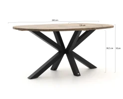 Bellagio Mineo/ROUGH-Y Ellips 240cm high dining tuinset 7-delig