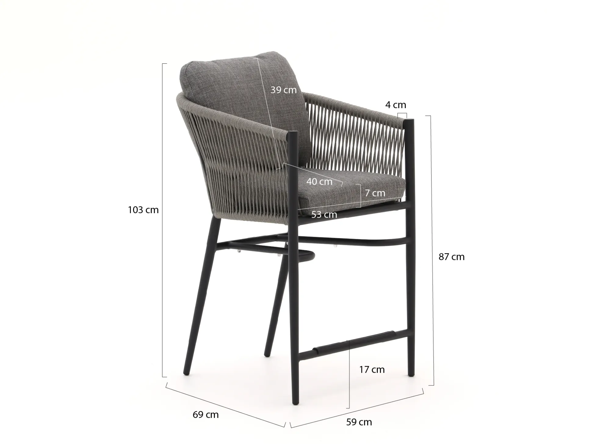 Bellagio Mineo/ROUGH-Y Ellips 240cm high dining tuinset 7-delig