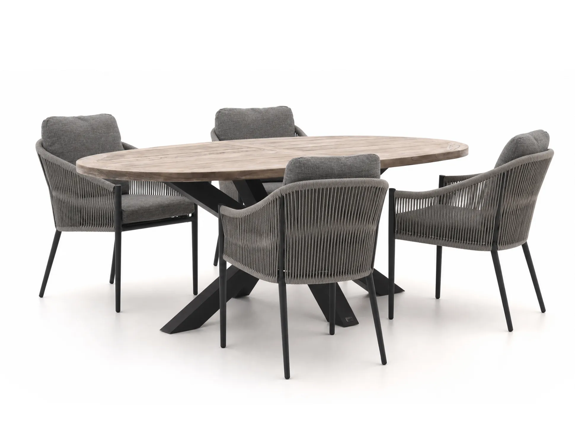 Bellagio Mineo/ROUGH-Y Ellips 200cm dining tuinset 5-delig