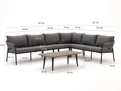 Bellagio Nova Siri/ROUGH-K hoek loungeset 5-delig