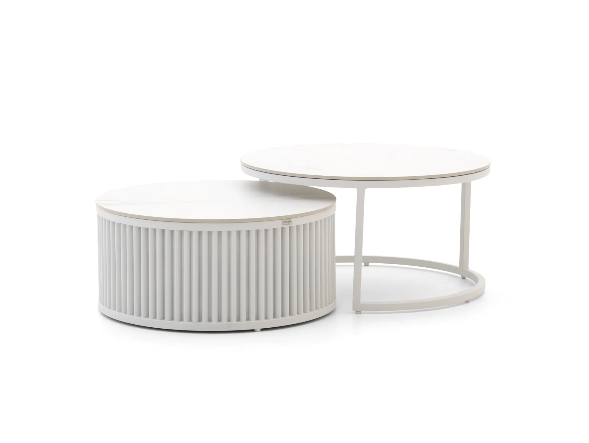 Bellagio Oriago lounge tuintafelset ø85cm(h:45cm)/ø78cm (h:36cm)