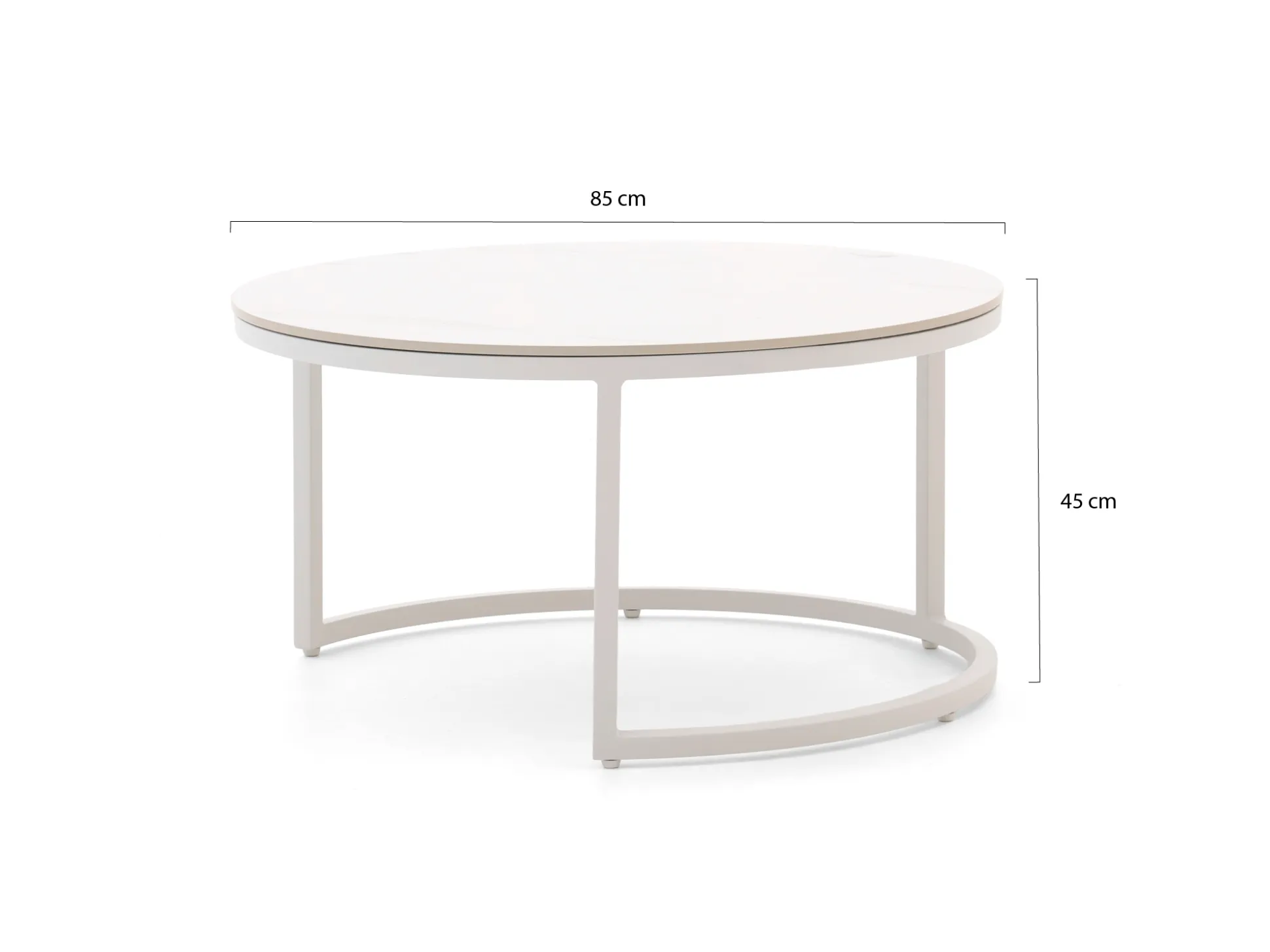 Bellagio Oriago lounge tuintafelset ø85cm(h:45cm)/ø78cm (h:36cm)