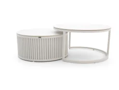 Bellagio Oriago lounge tuintafelset ø85cm(h:45cm)/ø78cm (h:36cm)