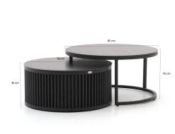 Bellagio Oriago lounge tuintafelset ø85cm(h:45cm)/ø78cm (h:36cm)