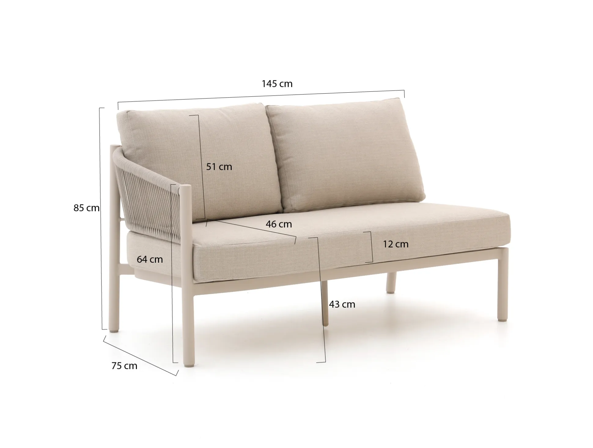 Bellagio Panaro hoek loungeset 3-delig