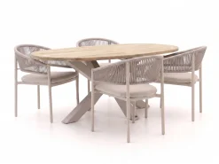 Bellagio Panaro/ROUGH-Y Ellips 200cm dining tuinset 5-delig stapelbaar