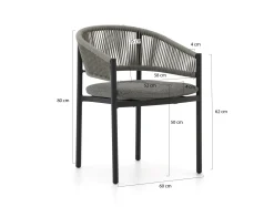Bellagio Panaro/Sora 160cm dining tuinset 5-delig stapelbaar