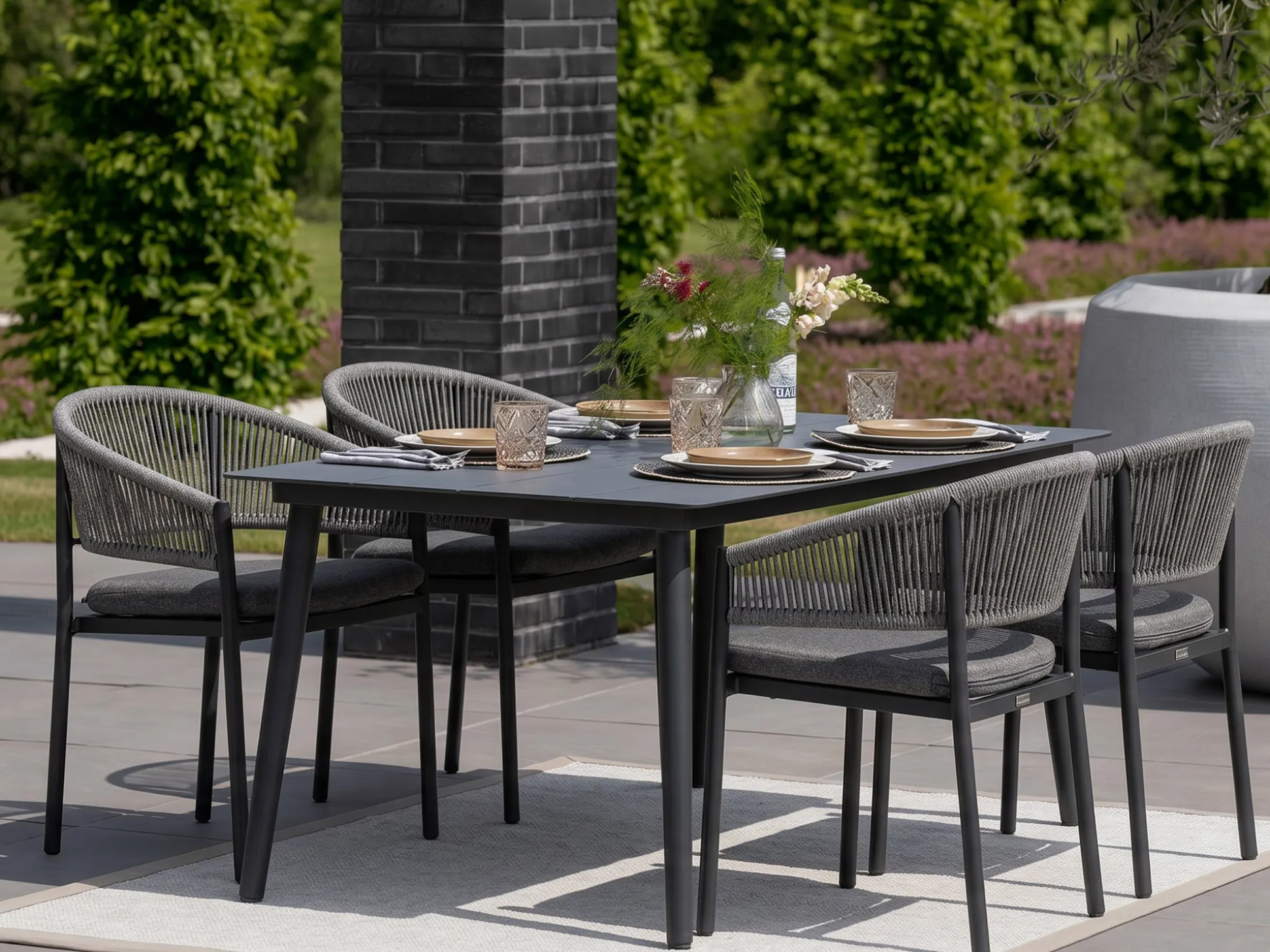 Bellagio Panaro/Sora 160cm dining tuinset 5-delig stapelbaar